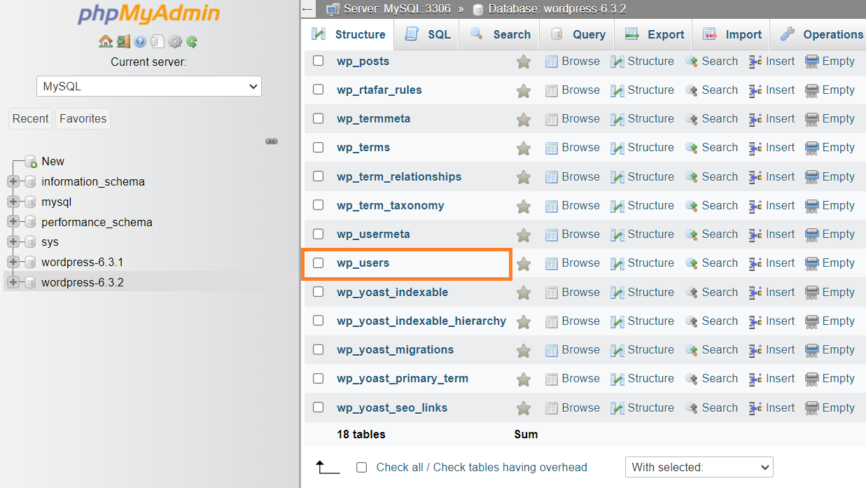 Create a new WordPress admin user using phpMyAdmin 2 wordpress users table